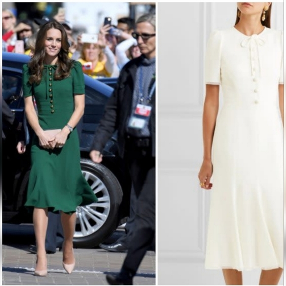 Dolce& Gabbana Bow-Emblished Cady Midi Dress. Size 44(Italian) to 8 US . - Picture 14 of 16